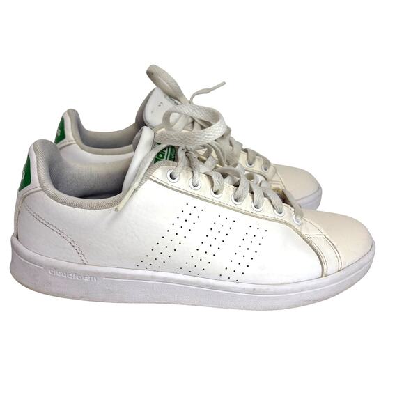 Adidas - Advantage Neo Cloudfoam 2.0 Sneakers- White/Green - Men's Size 7.5 - Picture 1 of 8